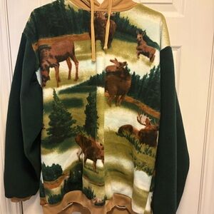 Handmade Moose Fleece Hoodie